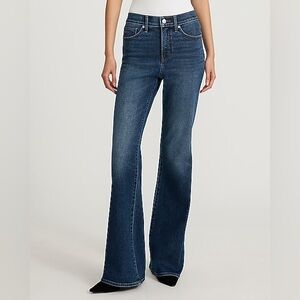 Express Dark Blue High-Rise Flare Jeans